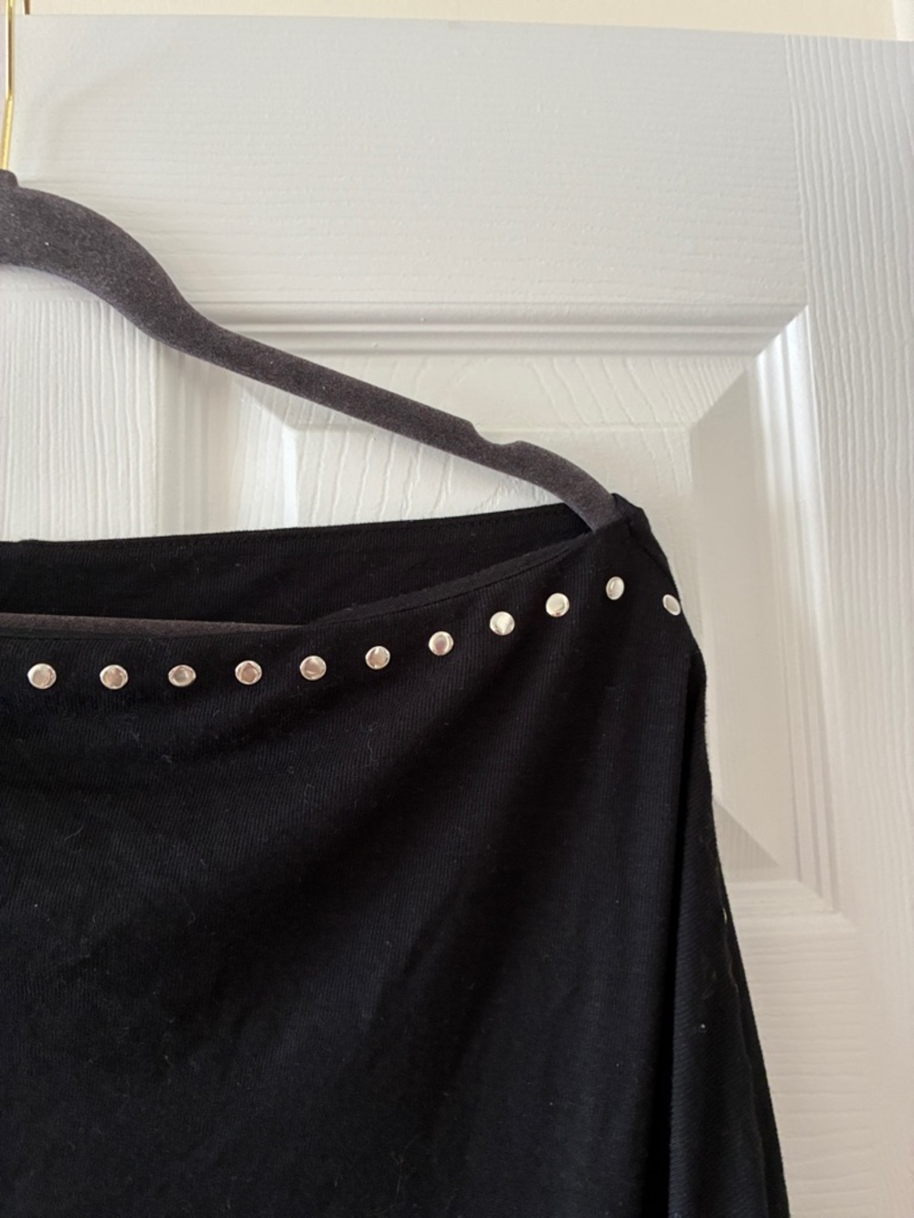 Black Long Sleeve Top with Stud Detailing - Picture 5 of 7
